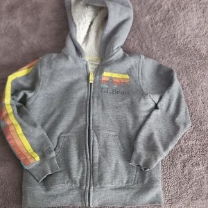 L.L. Bean Kids Hoodie with Yellow and Red Stripes
